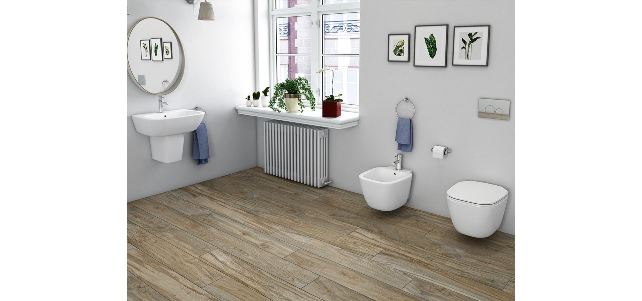 Set bagno completo bidet, vaso e sedile coprivaso RAK serie One sospeso