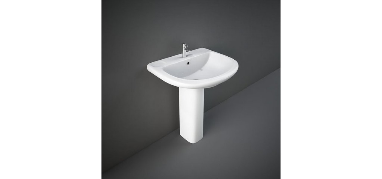 Lavabo con colonna in ceramica RAK serie Orient 