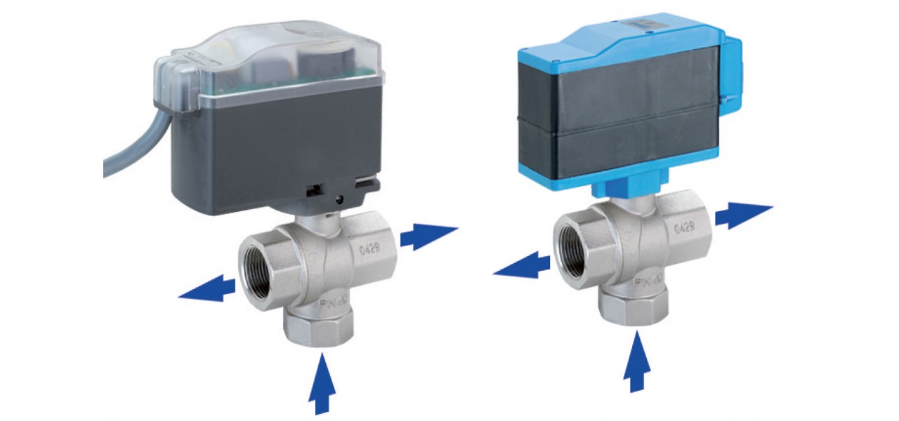 Valvola motorvalv8 da  1" a due vie con attacchi a bocchettone filettati FIV