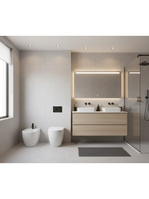 Set bagno completo bidet ,vaso e coprivaso rallentato RAK Serie Resort EVO a pavimento