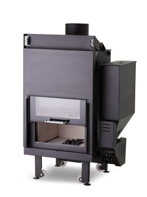 Termocamino a biomassa (Pellet-Triti-Legna) con alimentazione a sorgente autopulente Girolami TC Evo Bio 80